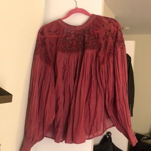 Free People Sequin Blouse